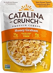 Catalina Crunch Protein Cereal - Sugar Free Breakfast Cereal with 11g of Protein - Gluten Free, Keto Friendly - Honey Graham 