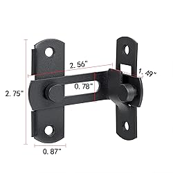 INIRET Flip Door Sliding Latches，Matte Black 90