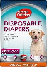Simple Solution Disposable Dog Diapers Female XL 18-27 in Wetness Indicator
