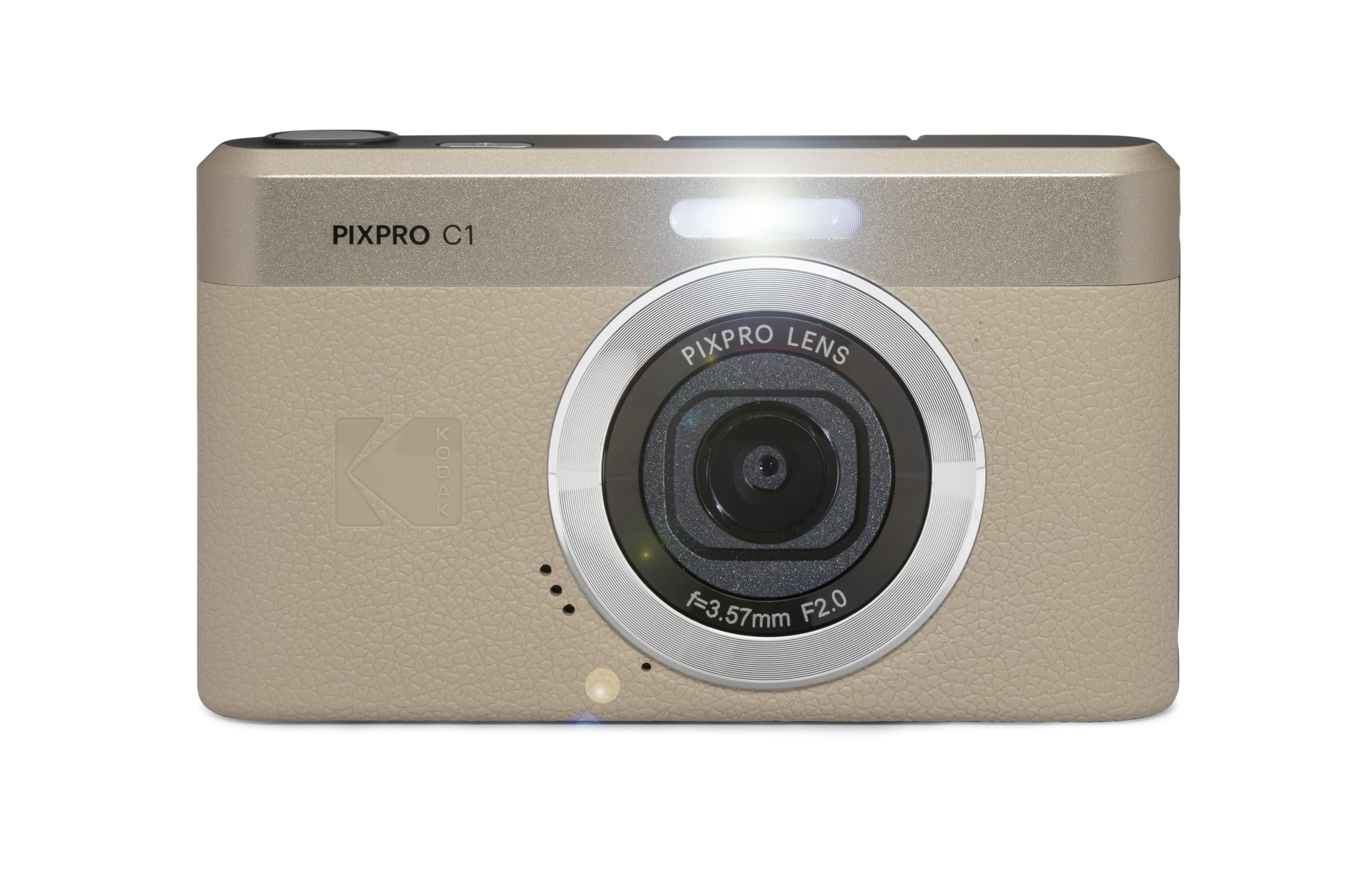 Kodak PIXPRO C1 Friendly Zoom Digital Camera - 13MP Compact Point and Shoot with 2.8” 180° Tilt LCD Flip Screen, Retro Vintage Design with 4X Zoom and 1080P Full HD Video for Travel, Vlogging, Tan