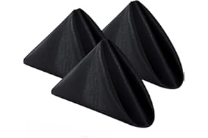 Bailarina Cloth Napkins Set of 80,17x17 inches Dinner Napkins Cloth Washable,Polyester Square Table Cloth Napkin Bulk with Hemmed Edges Ideal for Banquets, Parties and Weddings-Black