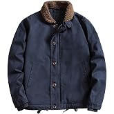 Men's Winter Cotton Jacket with Fleece Collar Warm Work Coat | Thick Brushed Shell, Lining and Dual Hand Pockets for Fall Travel, Commuting and Everyday Outdoor Wear