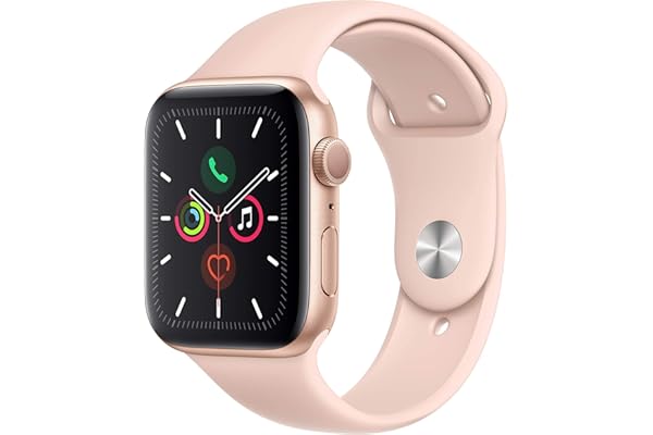 Apple Watch Series 5 (GPS, 40MM) - Gold Aluminum Case with Pink Sand Sport Band (Renewed)