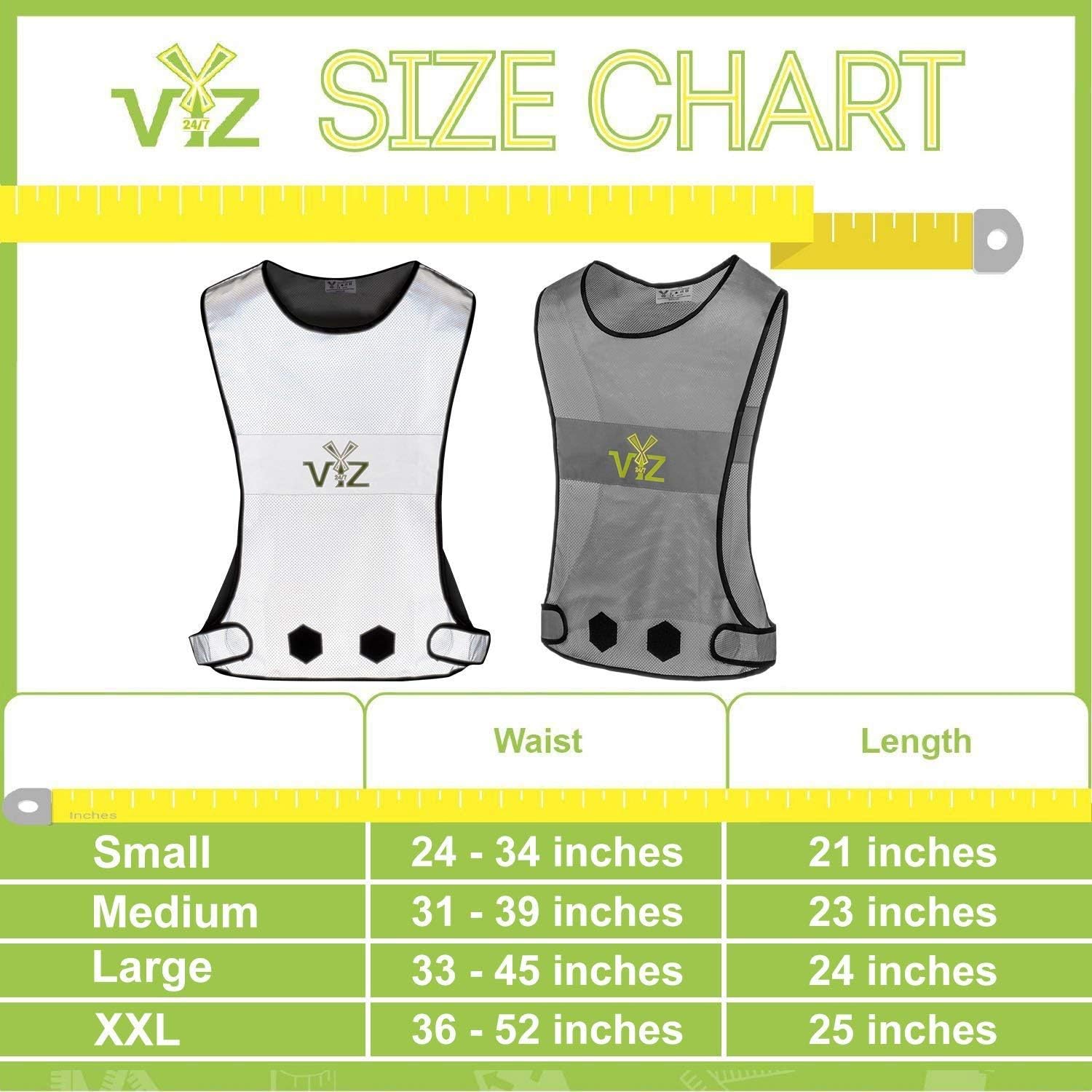 247 Viz Blaze - Reflective Vest 360 - Be Seen from All Angles While Running, Walking Jogging, Cycling, Horseback Ridding & on a Motorcycle, High Visibility with Full Reflective Surface Area : Clothing