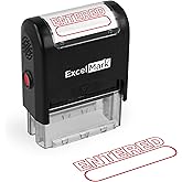 ExcelMark Entered Self Inking Rubber Stamp - Red Ink