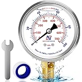 NexSphere 0-100 PSI Liquid Filled Pressure Gauge, 1/4" NPT Lower Mount, 2.5" Dial, 304 Stainless Steel Case, Glycerin Filled 