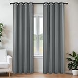 Joydeco Blackout Curtains 2 Panels 95 Inch Long Room Darkening Grey