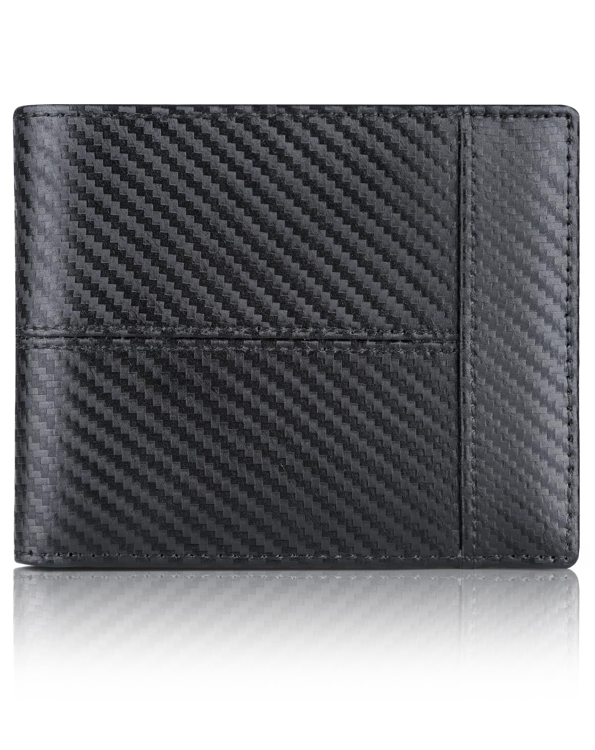swallowmall Mens Wallet RFID Genuine Leather Slim Bifold Wallets for Men with ID Window 18 Card Holders