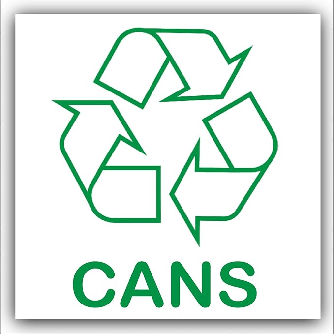 Cans Recycling Adhesive StickerRecycle Logo SignEnvironment Label Amazon.co.uk Kitchen & Home