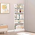 Tazyee Book Shelf, Behind The Door Bookshelf, Wooden Kids Book Shelf 3/4/5/6 Tier, for Toys and Books, Space-Saving Wall Mount Narrow