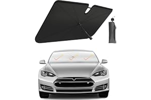 NTMY Car Windshield Sun Shade Umbrella Reflector Heat & UV Rays, Double Cloth Cover Foldable Sunshade for Front Window (Medium 53x29 inches)