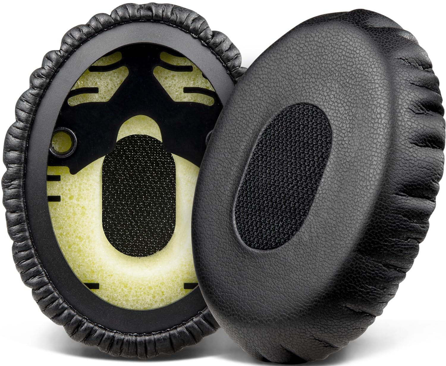 SOULWIT Professional Replacement Earpads for Bose QuietComfort(QC) 3 and OE1 On-Ear Headphones, EarPads Cushions with Soft Protein Leather, High-Density Noise Isolation Foam - Black