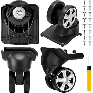 Shinylin 2 Pair Luggage Wheels Replacement Travel Suitcase Spinner Wheels | 360° Smooth Rolling, Mute Design, High Load Capac