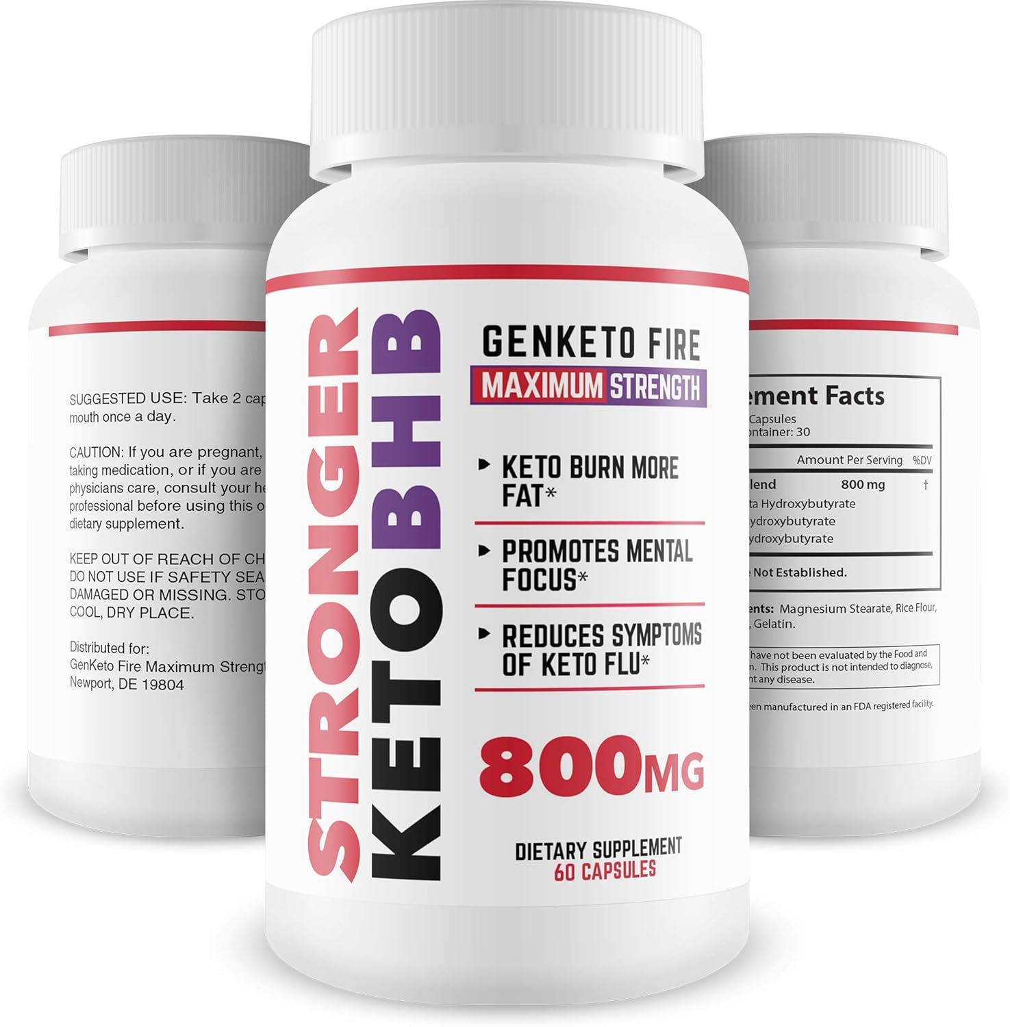 Stronger Keto BHB Weight Loss - Keto Burn More Fat - Enter Ketosis Faster to Start Burning Fat Quicker - Promote Mental Focus - Pure and Potent Strong Keto BHB: Health & Personal Care