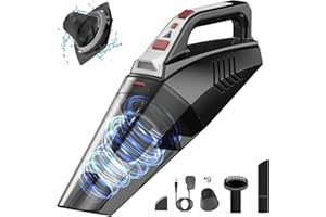 Hihhy Handheld Vacuum Cordless, Car Vacuum Cleaner, Hand Vacuum Cordless Rechargeable, Mini Portable Vacuum Cleaner with LED Light, Hand Held Vacuum Cordless