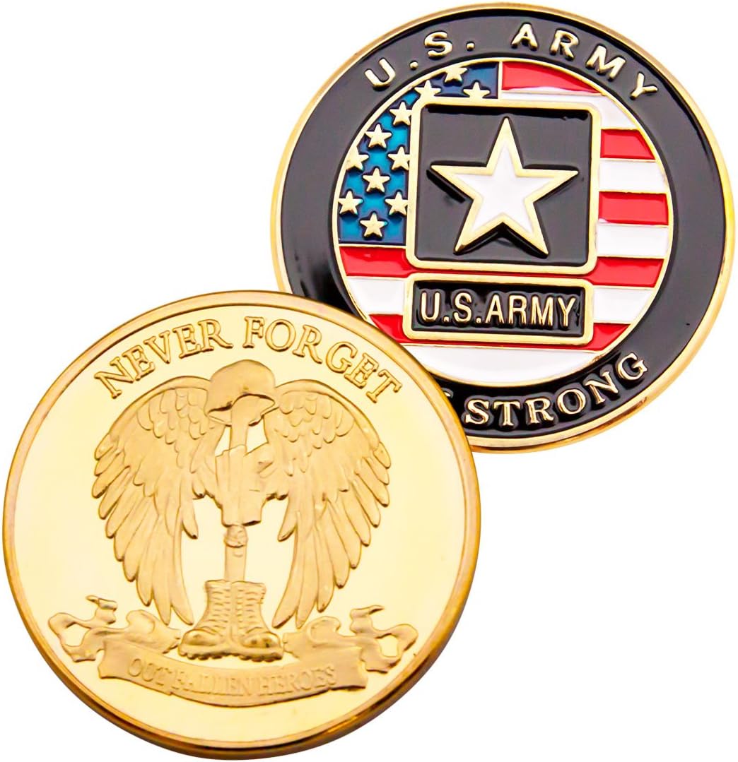 Art Crafter Heroes Challenge Coins, Never Forget, 1-Pack Gold Plated Badge