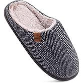 COFACE Womens Cozy Memory Foam Scuff Slippers Ladies Fuzzy Warm Slip On House Shoes With Arch Support, Indoor Outdoor Rubber Sole