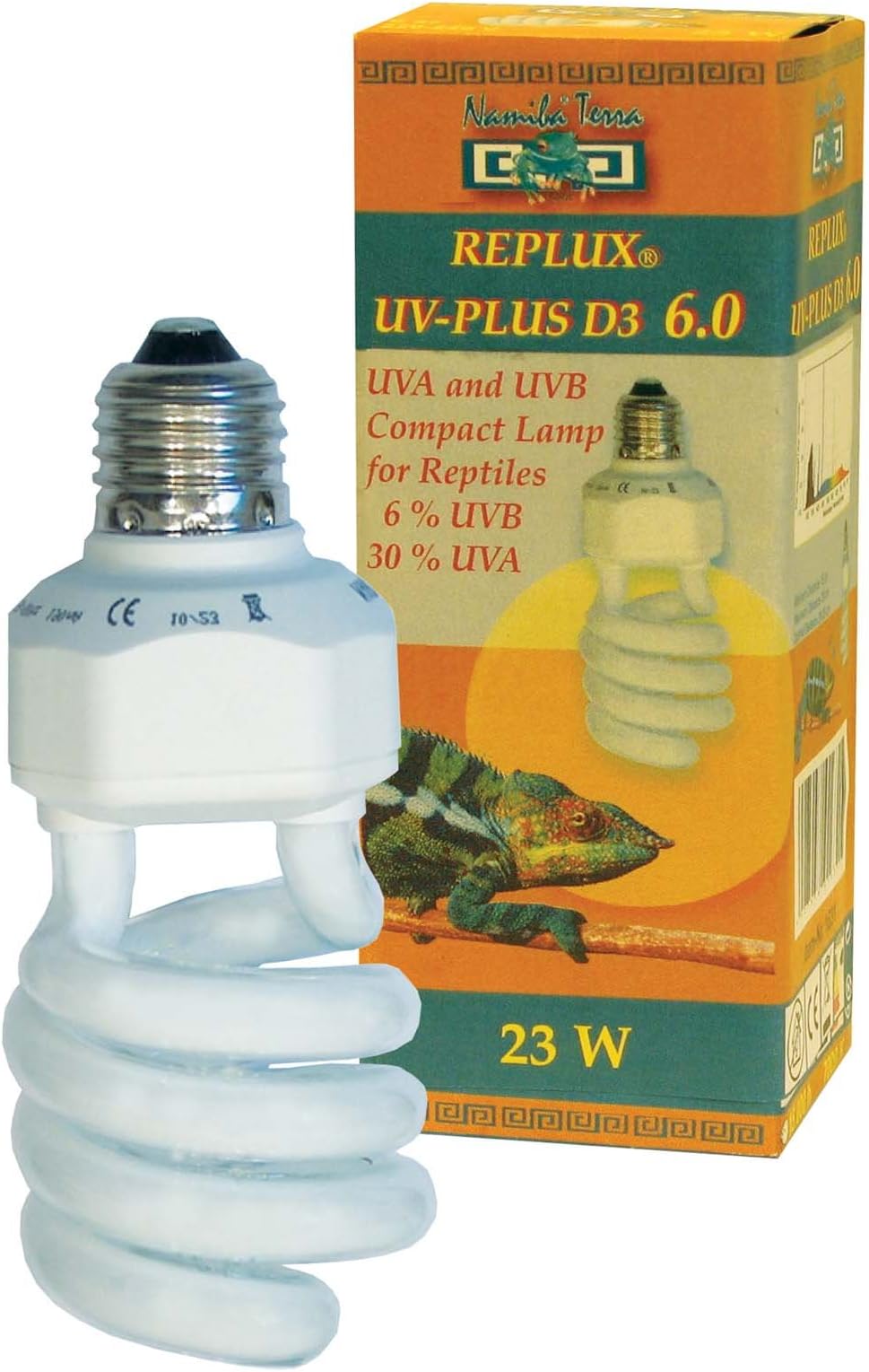 Namiba Terra 1631 Replux UV-Plus Light Bulb D3 23 Watt E27 30 % UVA / 6 % UVB with Built-In Ballast