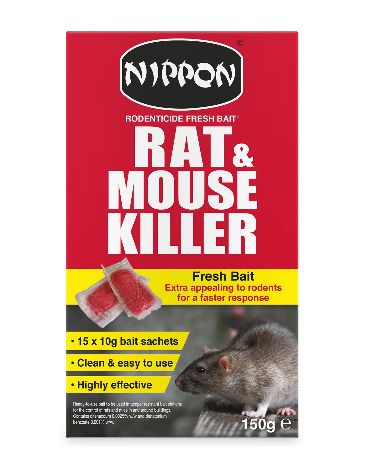 NIPPON Vitax Rat & Mouse Killer Fresh Bait 150g