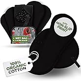 Non-Slip Reusable Incontinence Pads for Bladder Control (L+XL; 6-Pack); High Temp Washable Organic Cotton Cloth Pads with Quick Absorption & Odor Control; Soft & Non-Irritating for Sensitive Skin