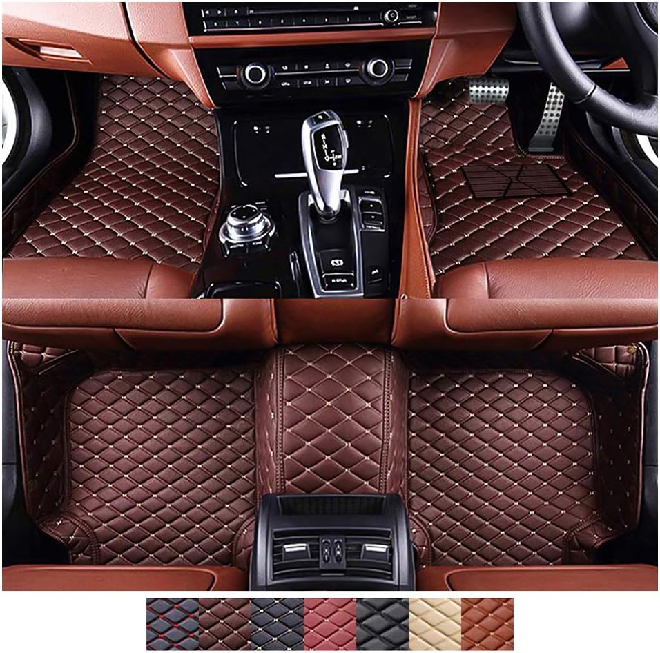 Zmkar Car Floor Mats Fit for Nissan Patrol Y61 1997-2010 Custom Fit Carpets Floor Liner All Weather Non-slip Waterproof Custom Made Artificial Leather (coffee, right hand drive)