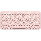 K380 Bluetooth Multi-Device Keyboard Korean/English, For Multi-OS Windows, Mac, iOS, Android, Chrome OS Support for Laptop PC Girls Boys Adult Christmas Birthday Home or Office School, Powderpink