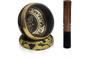 LGOOIIN Tibetan Singing Bowls Set~ Meditation Sound Bowl hand Hammered in Nepal For Yoga, Meditation, Mindfulness, Healing & Chakra balancing