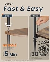 SONGMICS HOME 5-Tier Corner Shelf Rustic Brown LBC610K01 Toolless Assembly view 4