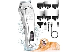 WOWBALA Dog Clippers for Hair Grooming: Dog Grooming Clippers Kit for Thick Heavy Coats - Cordless Pet Hair Shaver - Professional Low Noise Electric Trimmer