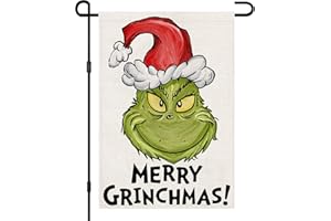 DECORHUA Merry Christmas Garden Flag Burlap 12x18 Double Sided, Winter Decorations Outdoor Seasonal Yard Xmas Sign DF367