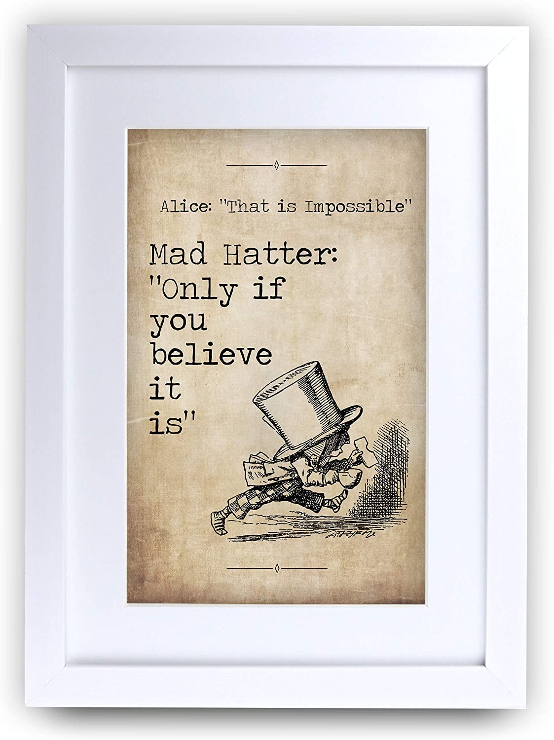 HWC Trading A3 FR Alice in Wonderland Only If You Believe It Is Gifts For Decorating Your New Born Baby's Room - A3 Framed