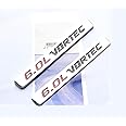 Yoaoo 2Pack OEM 6.0L Vortec Badges Emblems 3D Compatible with 1500 2500Hd 3500Hd Silverado Sierra Truck Chrome Black