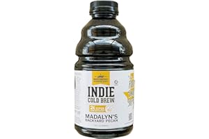 Independence Coffee Co. Indie Cold Brew Coffee Concentrate, Madalyn's Backyard Pecan Flavored Mellow Body, Light Roast, 32 Fluid Ounce Bottle