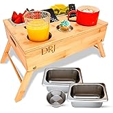 DRJlegacy Couch Console - Caddy with Cup Holder and Food Trays for Eating on Couch