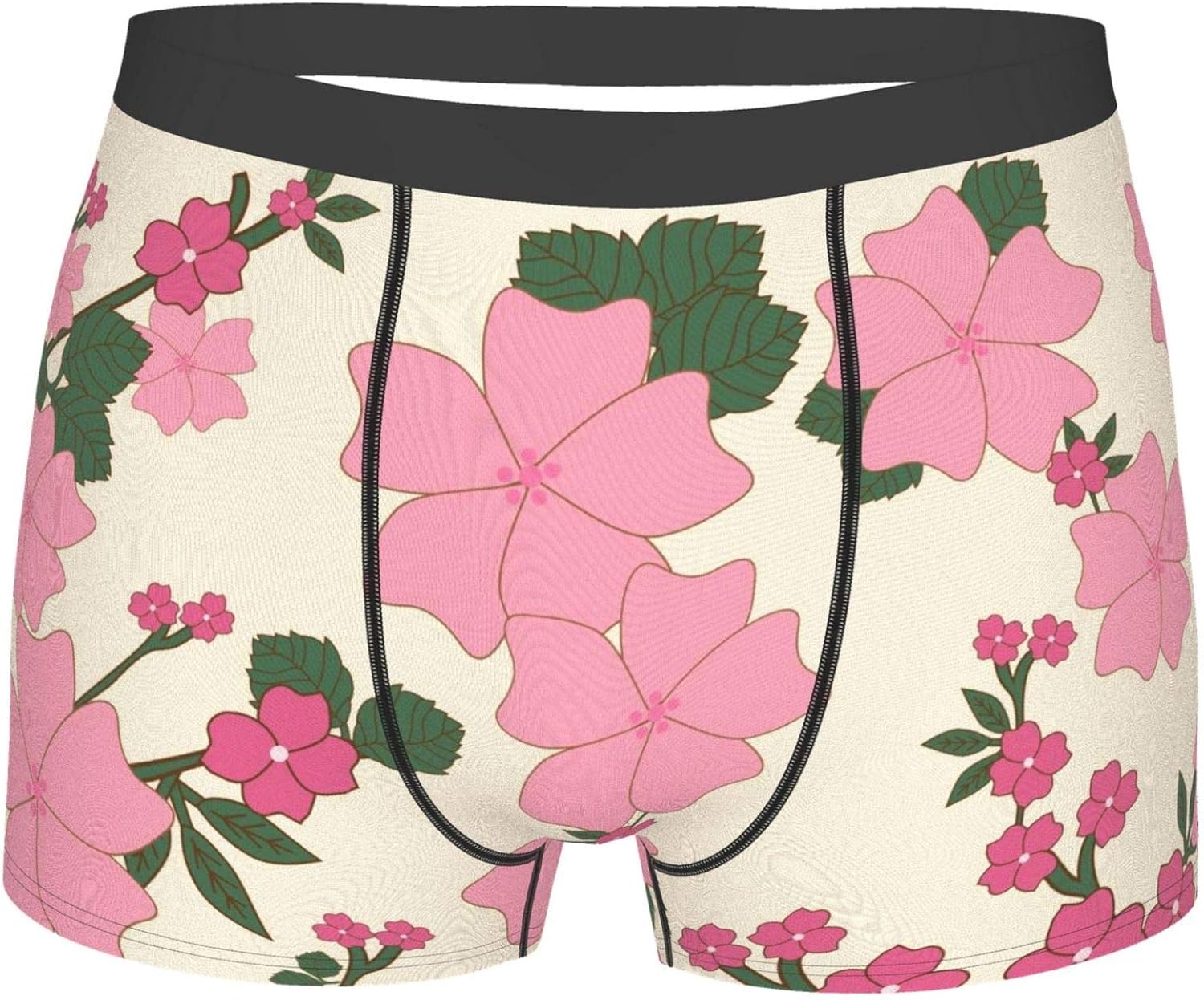 Pink Flowers Retro Floral Men's Underwear Boxer Briefs Comfortable