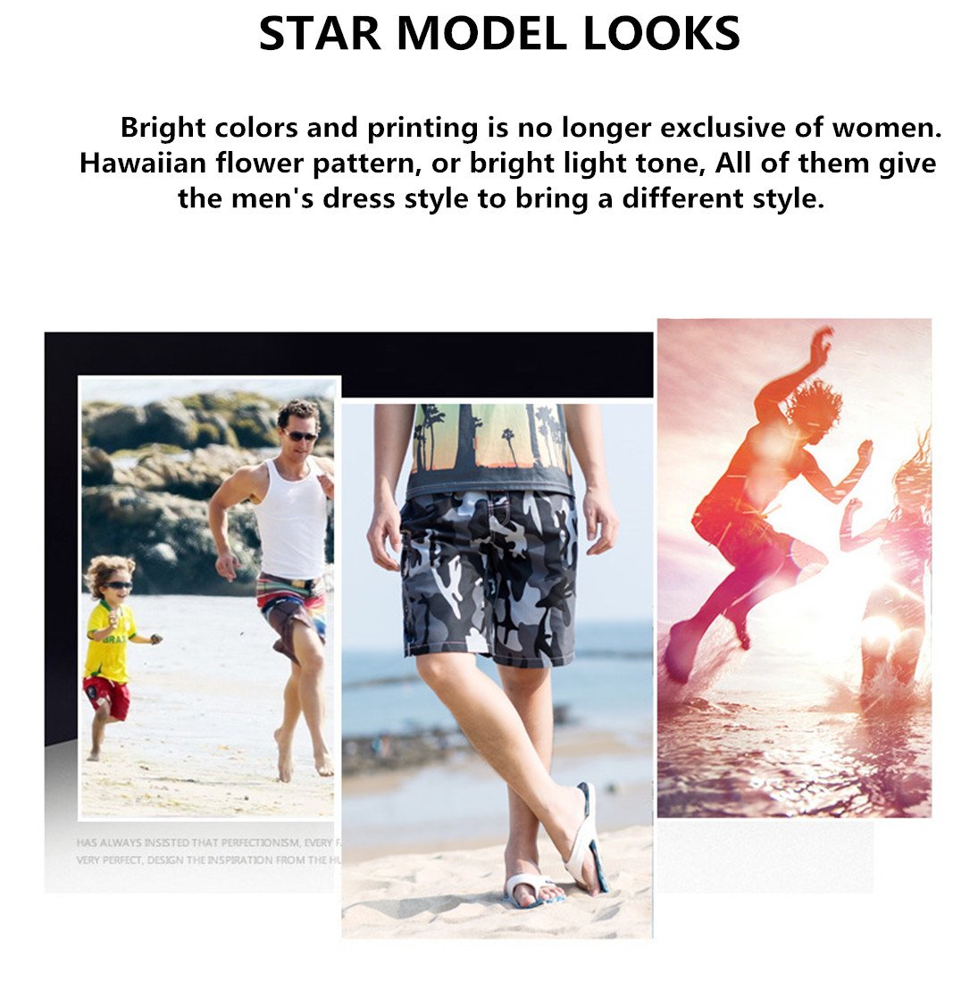 Men\'s Swim Trunks Quick Dry Camo Board Shorts Daily Beach Shorts with Pockets