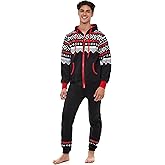 Skylinewears Adult Onesie One-Piece Pajama Jumpsuits Long Sleeve Playsuit with Hood, Non Footed Pajama for Men & Women