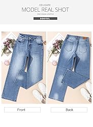 Sidefeel Womens Jeans Trendy 2024 Wide Leg High