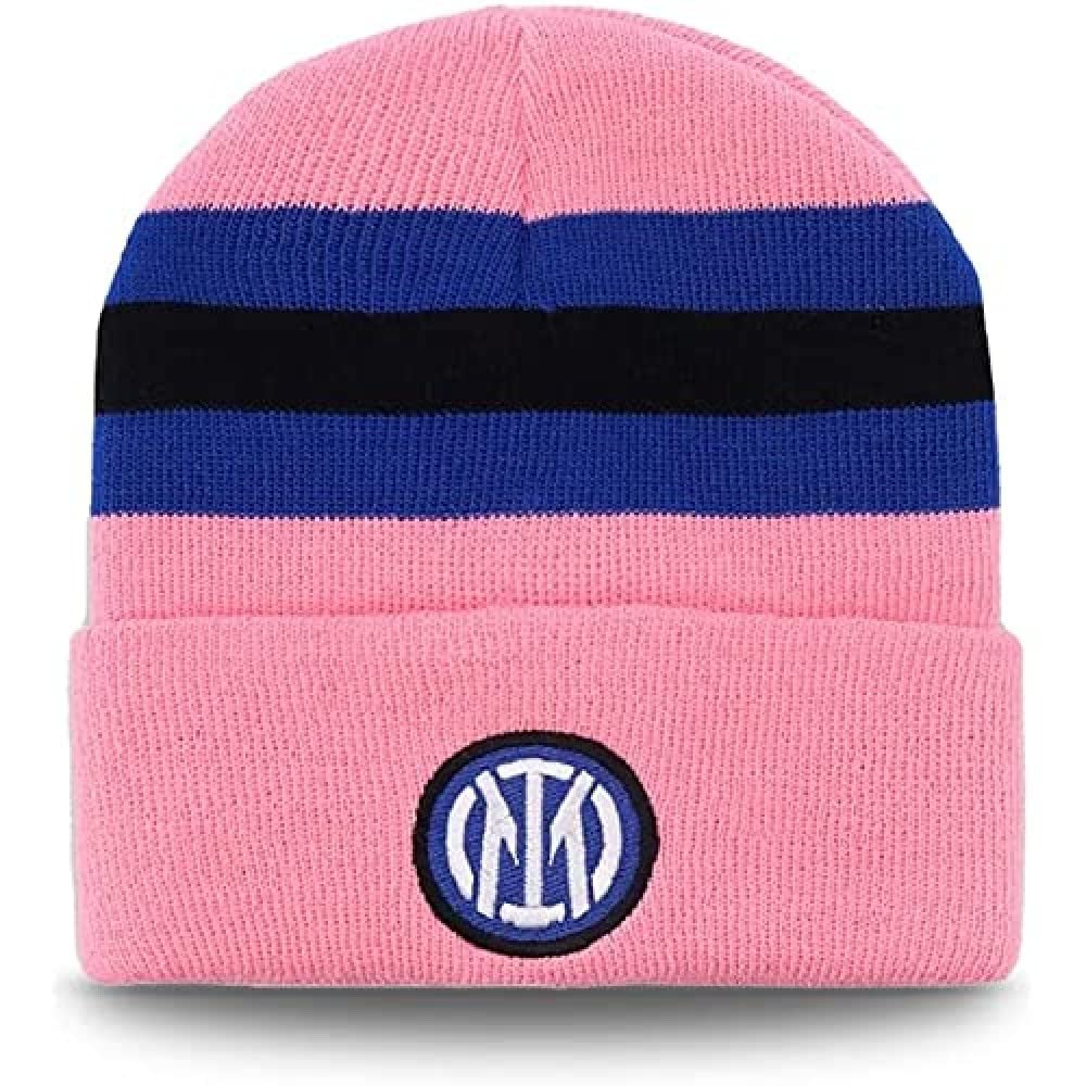 Inter Unisex With Flap New Logo, Different Colors Football Cap, Pink Striped Black/Blue, One Size UK
