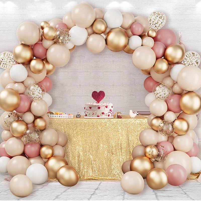 balloon garland Rose Gold Balloon Arch Kit 102pcs Beige Retro Pink Gold