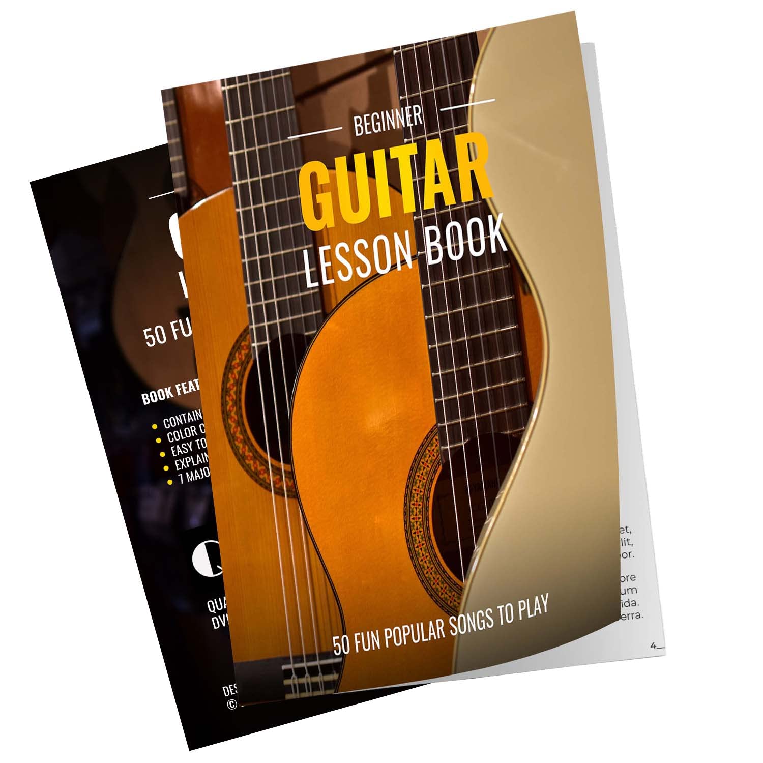 Beginner Guitar Lesson Book, Suitable for all Levels, Color Coded Notes, 50 Amazing & Popular Songs