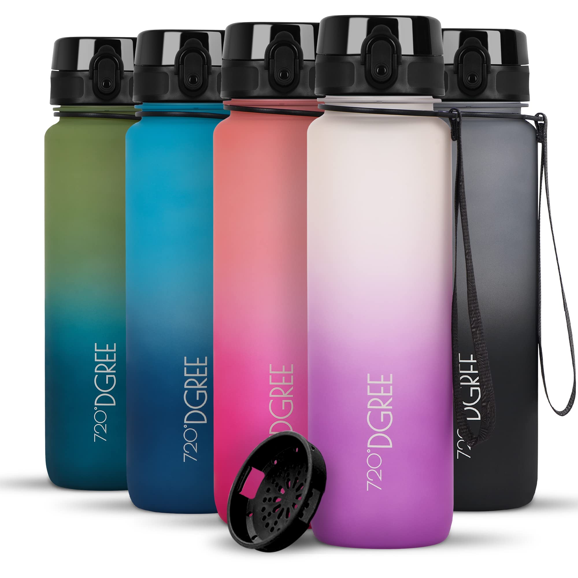 720°DGREE Water Bottle “uberBottle“ +Sieve - 1l Multicolour - BPA-Free Tritan, Leakproof, Reusable Drinking Bottle - Sports Bottle for Gym, Fitness, Kids, Bike, Travel, School, Office — image 1