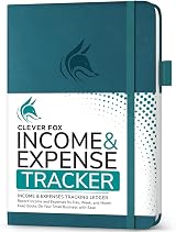 Clever Fox Income & Expense Tracker – A5 Ledger Notebook, 1 Year