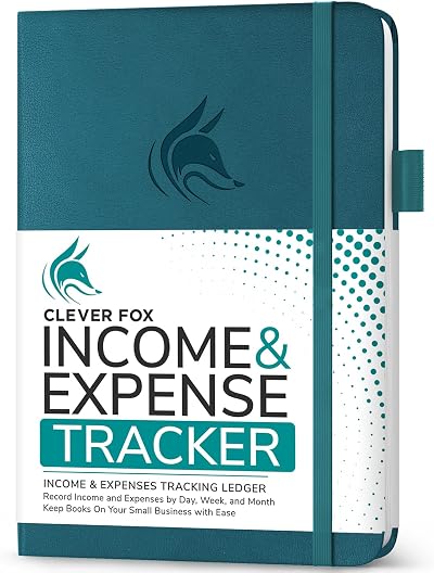 Clever Fox Income & Expense Tracker – A5 Ledger Notebook, 1 Year