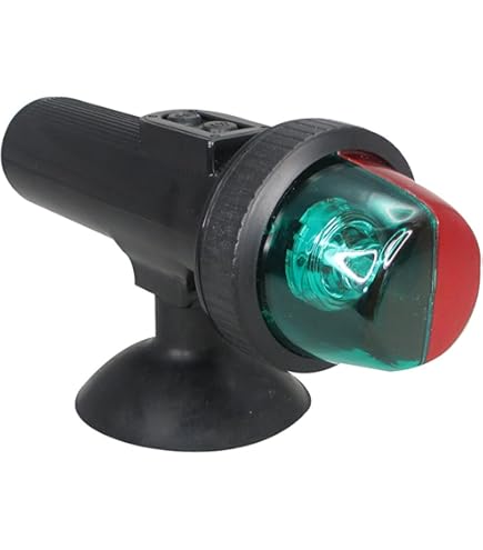 Pactrade Marine Battery-Powered LED Navigation Lights - Portable Red/Green Bow Light With Clamp Mount For Kayaks & Boats