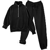 TAQCUX Womens Sweatsuits Fleece Lined Jogging Sweatpants and Half Zip Sweatshirts 2 Piece Matching Sweat Sets