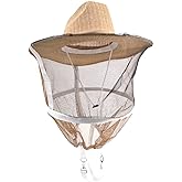 AukBeeFun Bee Veil Hat Beekeeping Veil Hat with High Visibility Veil and Long Elastic Shoulder Strap