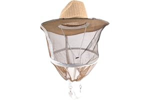 AukBeeFun Bee Veil Hat Beekeeping Veil Hat with High Visibility Veil and Long Elastic Shoulder Strap