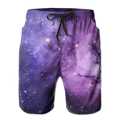 Men's Purple Nebula Galaxy Swim Shorts Quick Dry Oman Ubuy
