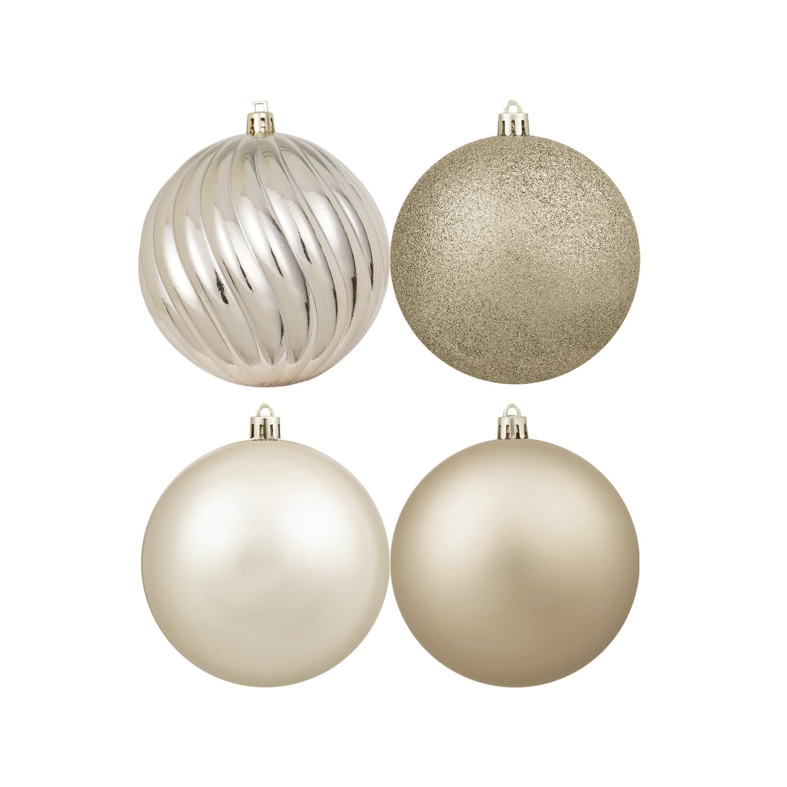 Photo 1 of 4in Large Christmas Ornaments Shatterproof Christmas Ball Ornaments Giant Hanging Balls Mercury Decorations for Holiday?Champagne,4PC?
